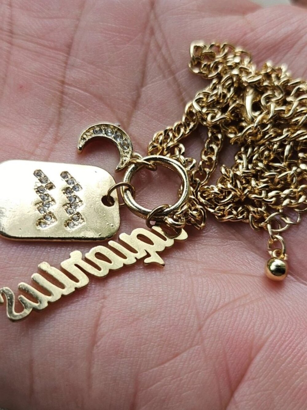 Aquarius Pendant Necklace Gold Tone Fashion Jewelry Charms Necklace - Picture 8 of 10